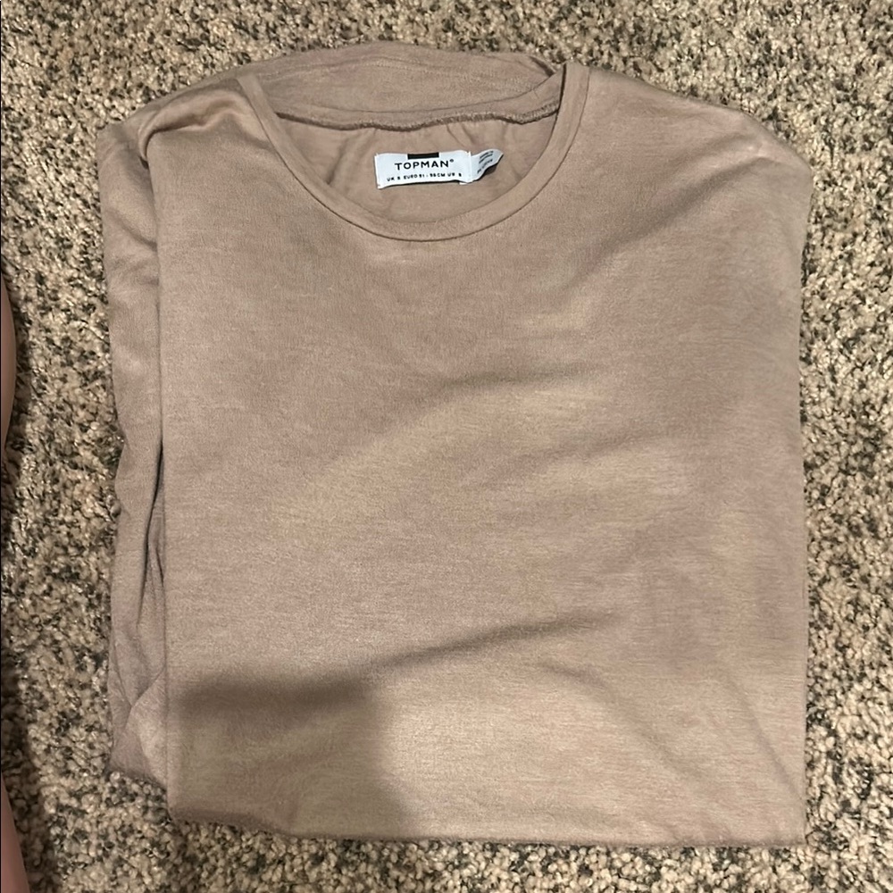 Topman Men's Tan Shirt